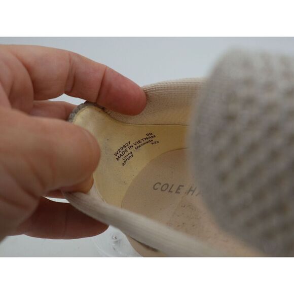 Cole Haan ZERØGRAND Meritt Stitchlite Loafers Size 9B Ivory Knit Slip On Shoes - Picture 10 of 12